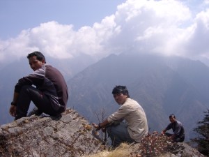 My team: Lakpa Sherpa, Canory "Carma" Shera, and Bole Sherpa