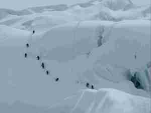 climbers on serac barrier