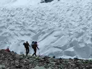 climbing towards camp 1