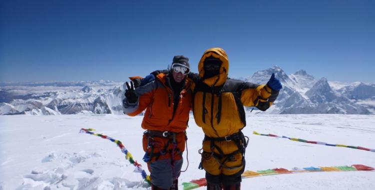 Me and Dorje Khatri on the summit of Cho Oyu in 2011