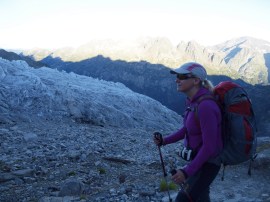 Edita trekking to Albert I hut point from Tour point in the Alps (Chamonix)