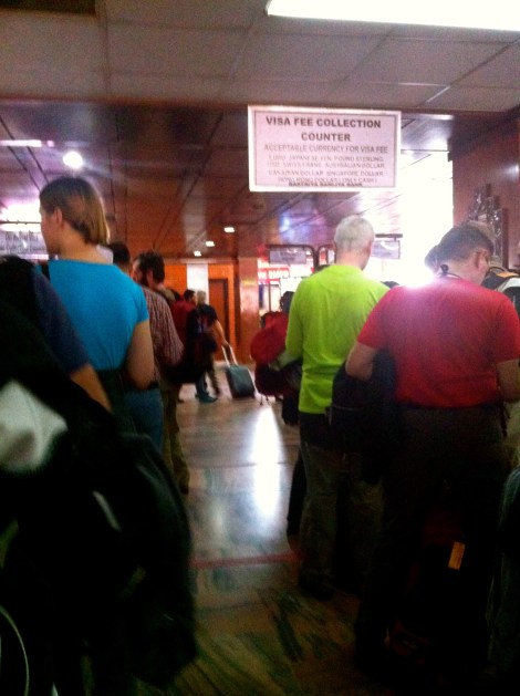Long line for Visa to Nepal