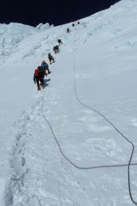 Climbing up the North Col