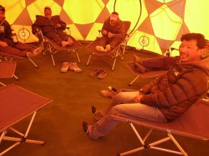 Sherpa's resting in the Dome (they go up tomorrow