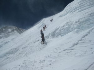 Climbers on the way to the North Col