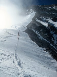 Climbers heading to Camp Two View from the North Col